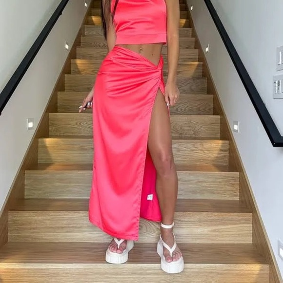 Line & Dot DELLA SKIRT - BRIGHT CORAL XS - Picture 2 of 12